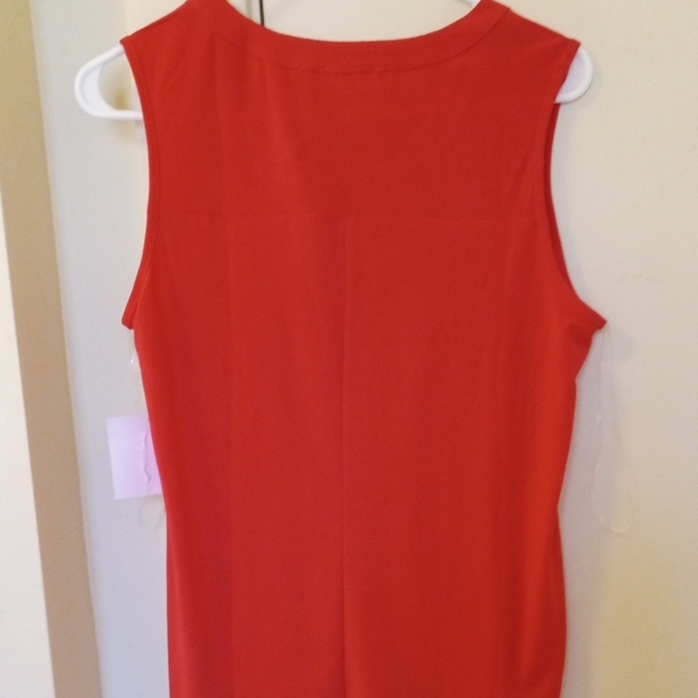 Sleeveless Orange Split-Neck Pocket Camisole NWT - image 8